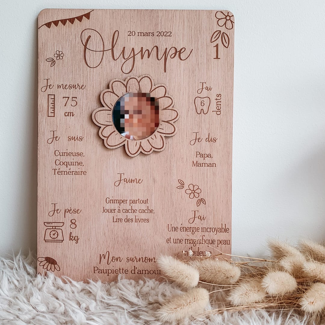 Affiche en bois Fleur