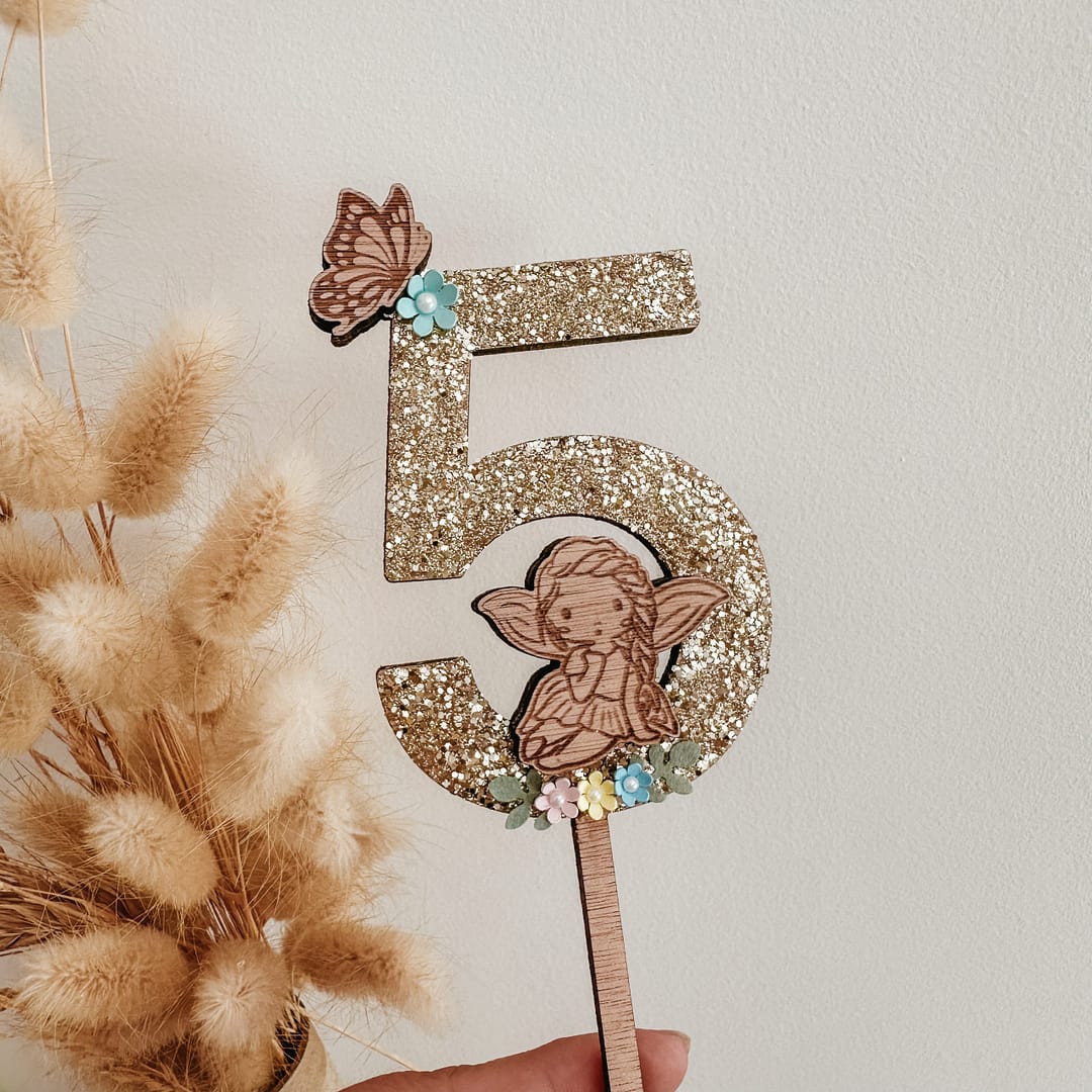 Cake topper chiffre paillette