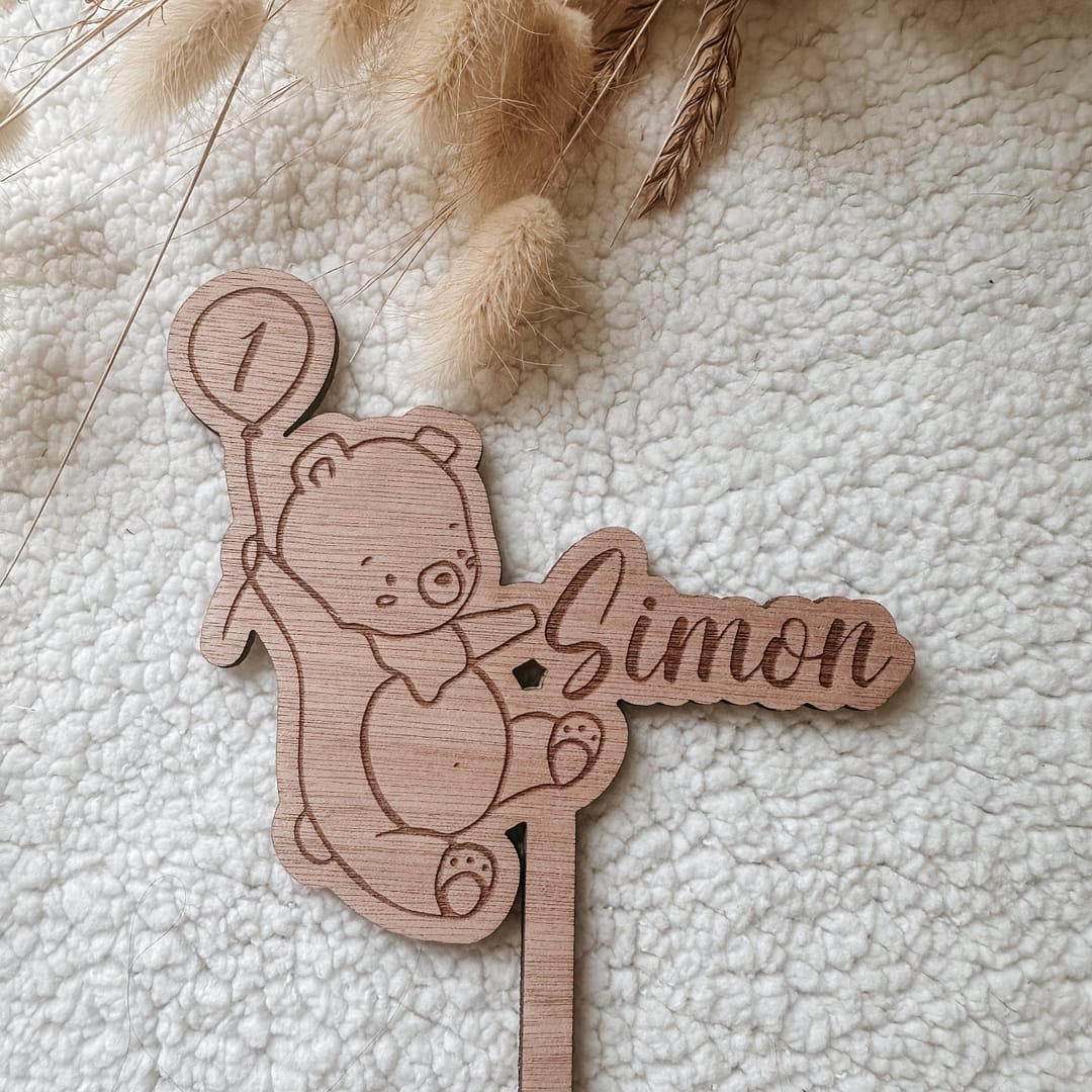 Cake topper Ourson qui s'envole