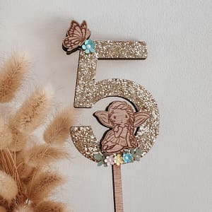 Cake topper chiffre paillette