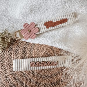 Porte clé Velours Fleuris