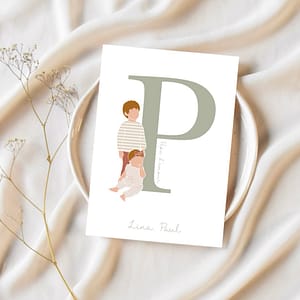 Affiche Maman ou Papa d’amour 2 enfants