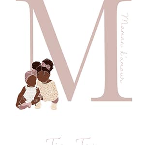 Affiche Maman ou Papa d’amour 2 enfants