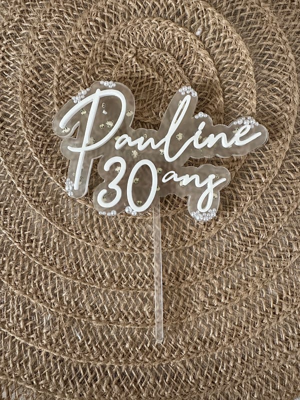 Cake topper prénom