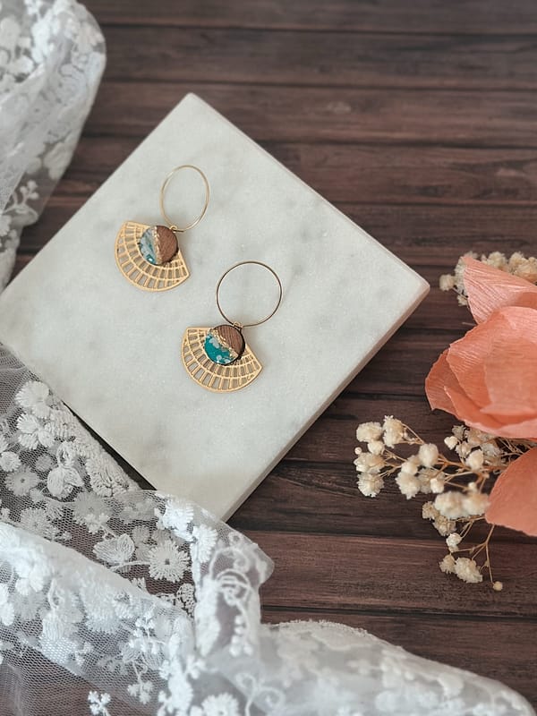 Boucles d'oreilles éventail