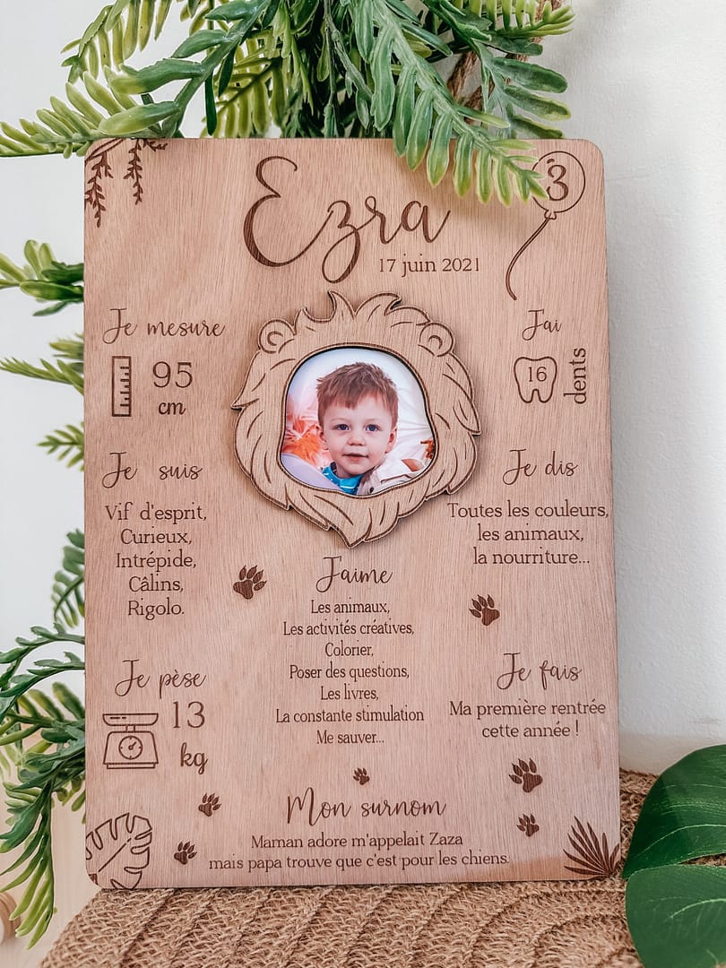 Affiche en bois Lion – Image 2