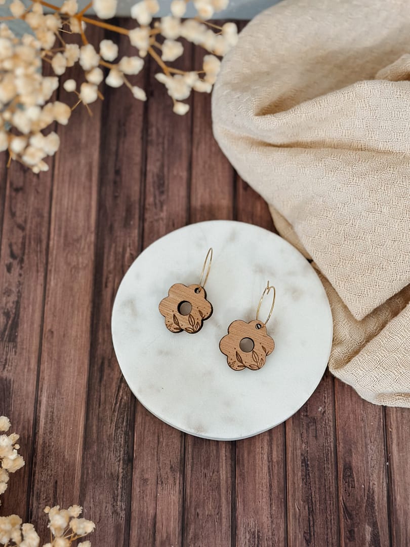 Créoles fleurs graver (Copie) – Image 2